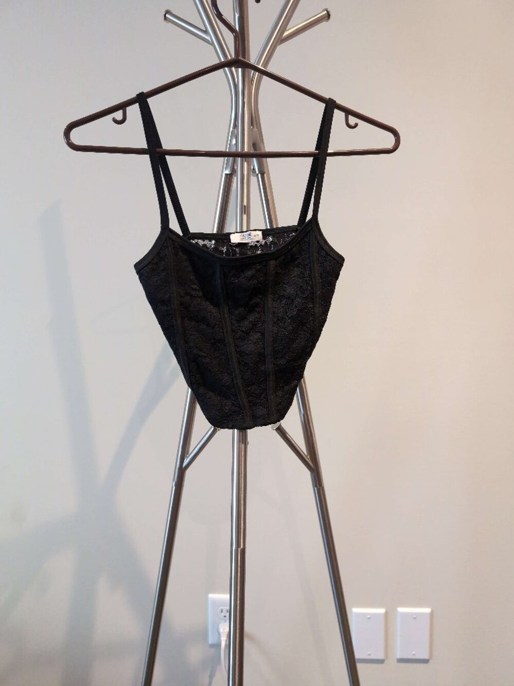 Ardene Black Lace Camisole Bustier Top Goth Romantic